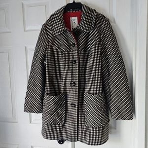 Vintage 90s penguin fashions houndstooth wool coat